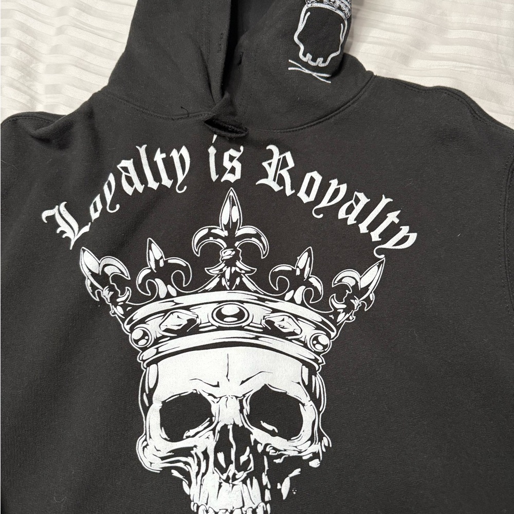 Beautiful Disaster Black Hoodie with Skull and Crown Design